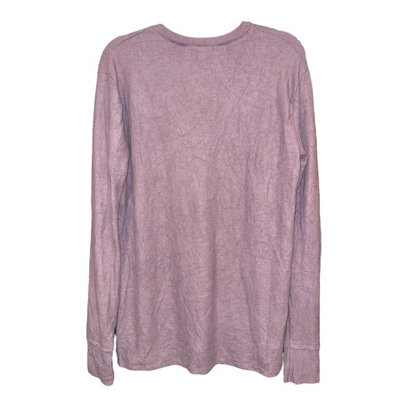 BP V-Neck Long Sleeve Top Mauve Purple Medium Lightweight Knit LL - Picture 2 of 4